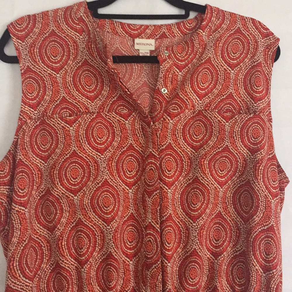 Red orange dress with so many pockets!